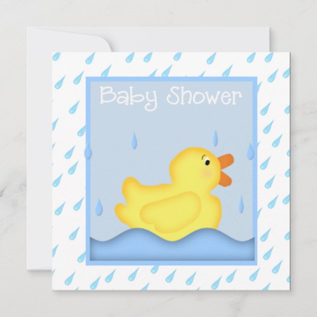 Einladung von Rubber Ducky Blue Baby Duwer (Vorderseite)