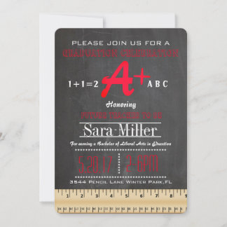 Einladung von Ruler Teacher Abschluss