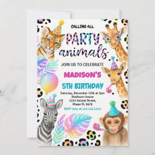 Einladung von Safari Animals zum Geburtstag