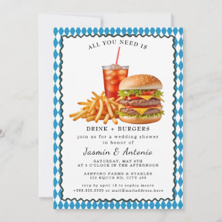 Einladung von Saft und Burgern