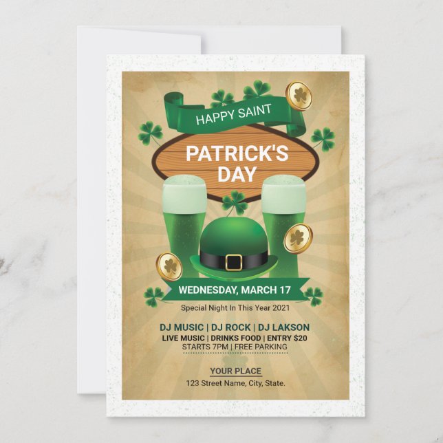 Einladung von Saint Patricks Flyer (Vorderseite)