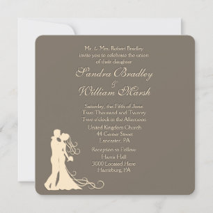 Einladung von Sandstone Brown und Cream Weditation