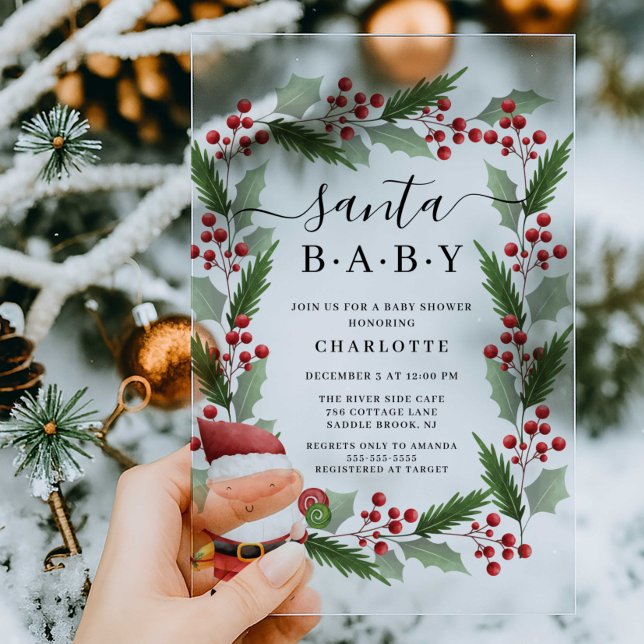 Einladung von Santa Baby Acrylic Babydusche (Von Creator hochgeladen)