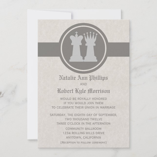Einladung von Schach und Königin zur Hochzeit, Gra (Vorderseite)