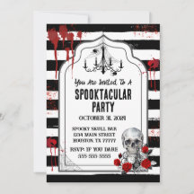 Einladung von Schädel und Rose