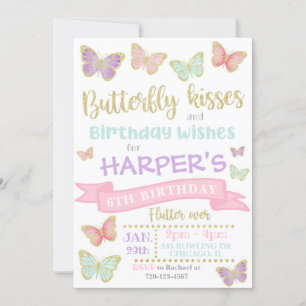 Einladung von Schmetterlingen   Butterfly Birthday
