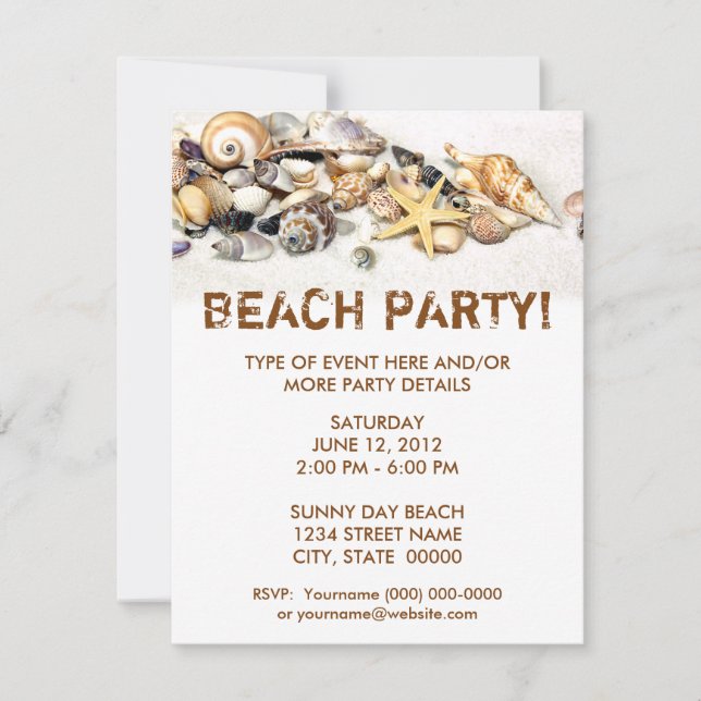 Einladung von Seashells (Vorderseite)