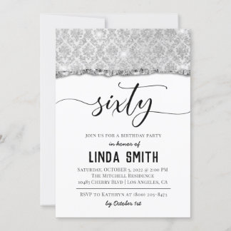 Einladung von sechzig Diamond zum Geburtstag
