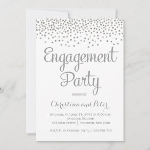 Einladung von Silver Foil Imitats Dots Engagement 