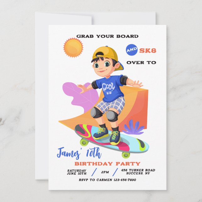 Einladung von Skatepark Boy (Vorderseite)