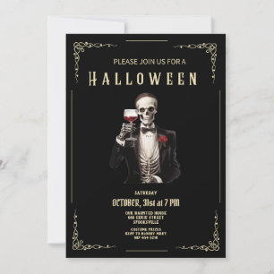 Einladung von Skeletton Erwachsenen Halloween-Part