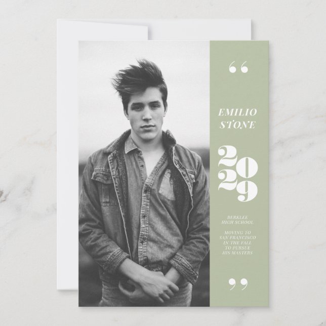 Einladung von Sleek Grad Abschluss (Vorderseite)