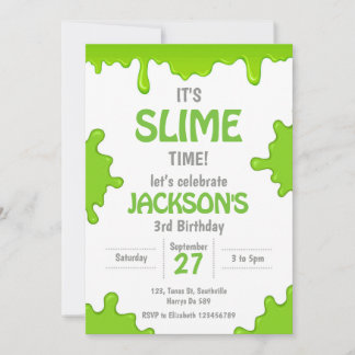 Einladung von Slime Birthday