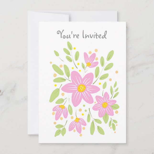 Einladung von Soft Plum Pink Floral Bouquet (Vorderseite)