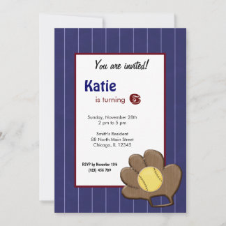 Einladung von Softball Birthday