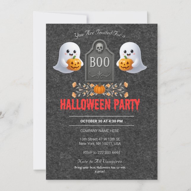 Einladung von Spooky Office-Halloween-Party (Vorderseite)