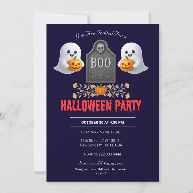 Einladung von Spooky Office-Halloween-Party (Vorderseite)