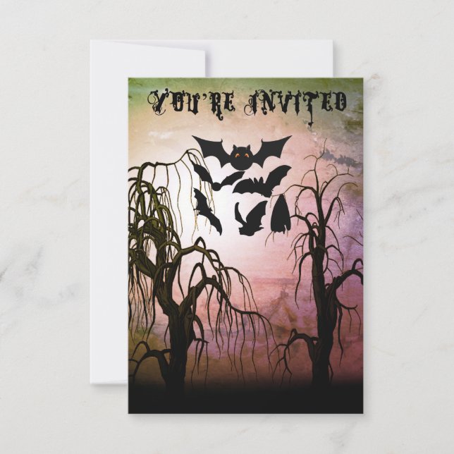 Einladung von Spuk Waldjungen Halloween-Party (Vorderseite)