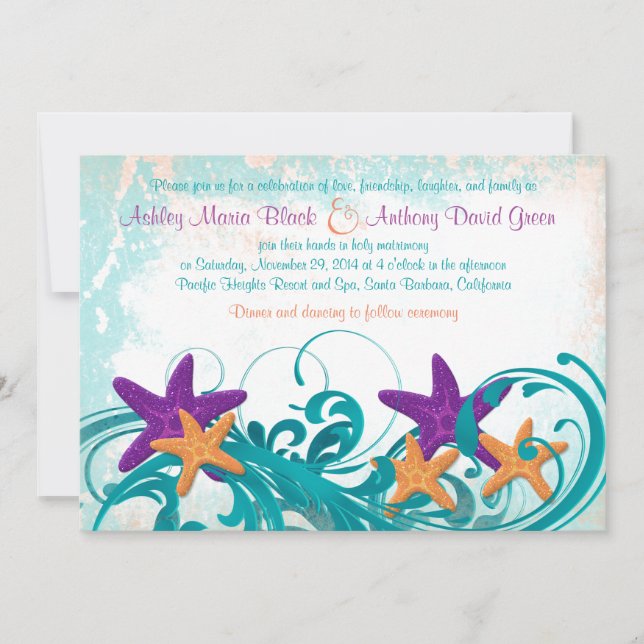 Einladung von Starfish Beach oder Hochzeit in Urla (Vorderseite)