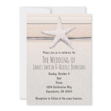 Einladung von Starfish Creamy White Beach Hochzeit