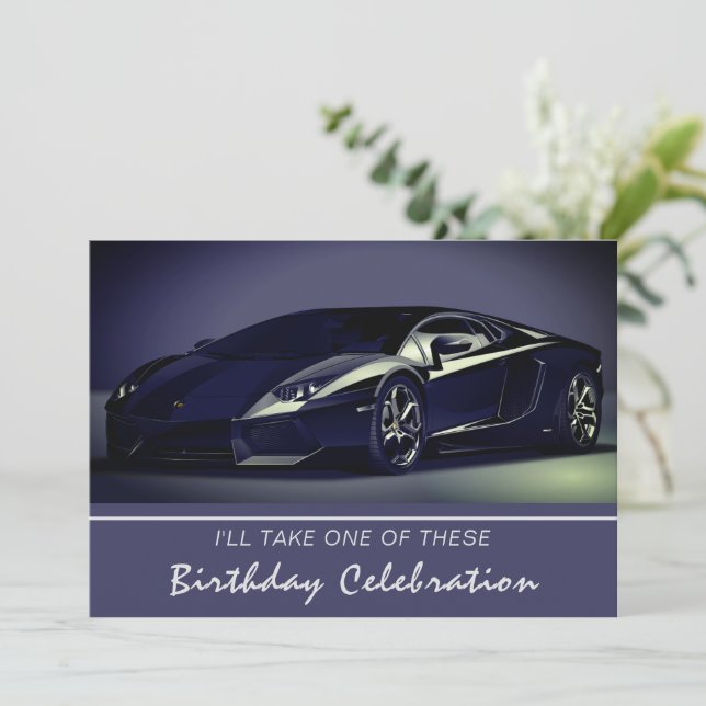 Einladung von Stylin Fast Car zum Geburtstag (Stehend Vorderseite)