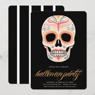 Einladung von Sugar Skull-Halloween-Partys