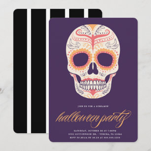 Einladung von Sugar Skull-Halloween-Partys