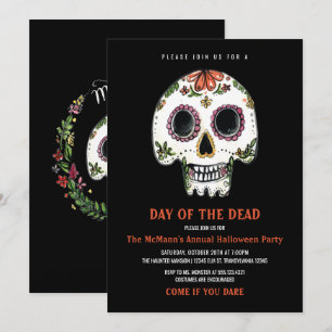 Einladung von Sugar Skull-Halloween-Partys