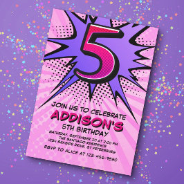 Einladung von Superhero Girl zum 5. Geburtstag