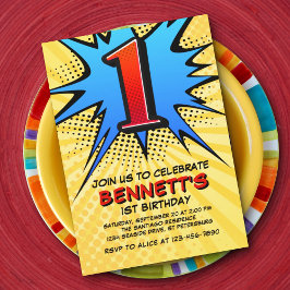 Einladung von Superhero zum 1. Geburtstag