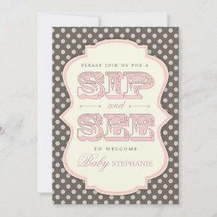 Einladung von Sweet Baby Girl Pink Brown