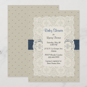 Einladung von Swiss Dot and Doily Baby Shower