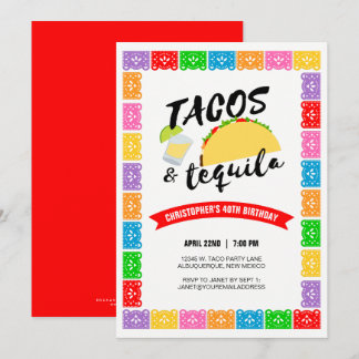 Einladung von Tacos und Tequila zum Geburtstag