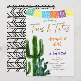 Einladung von Tacos und Tutus Cactus Baby Shower