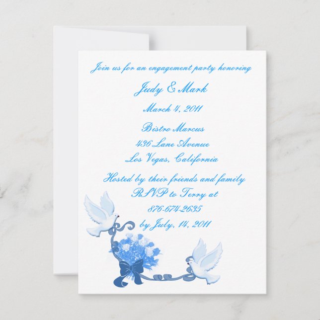 Einladung von "Taube Custom Engagement Party" (Vorderseite)