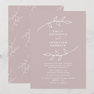 Einladung von Taupe und White Simple Wreath