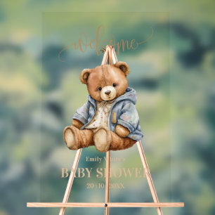 Einladung von Teddy Bear Baby Shower kann frühzeit Acrylschild