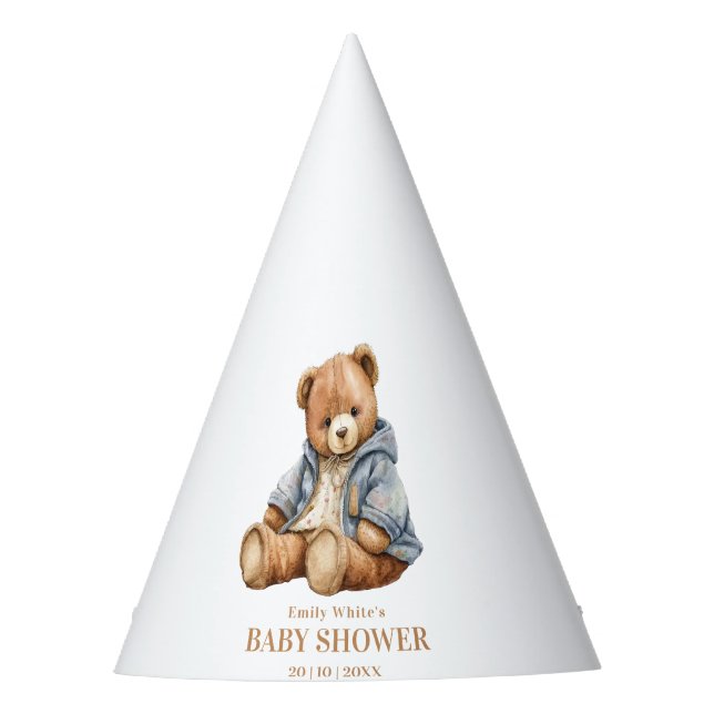 Einladung von Teddy Bear Baby Shower kann frühzeit Partyhütchen (Vorderseite)