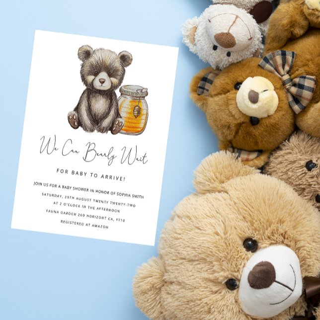 Einladung von Teddy Bearly Wait Baby Shower (Von Creator hochgeladen)