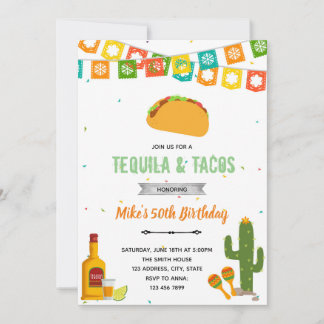Einladung von Tequila und tacos fiesta