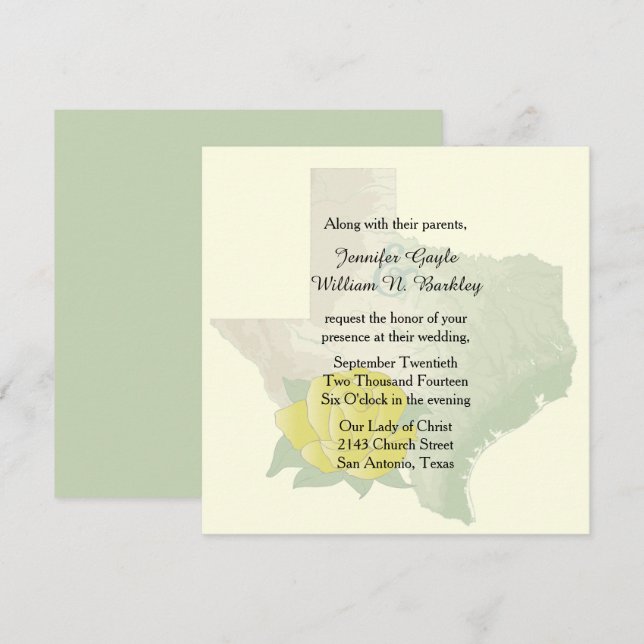 Einladung von Texas Yellow Rose (Vorne/Hinten)