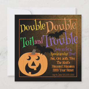 Einladung von Toil and Trouble Spooky Halloween-Pa