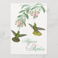 Einladung von tropischen Hummingbird-Blumen