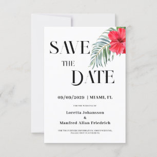 Einladung von tropischen Pflanzen Save the Date