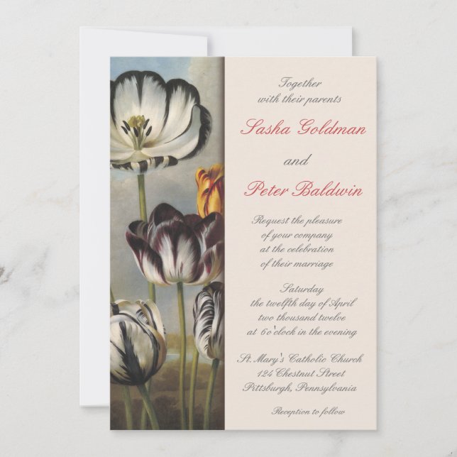Einladung von Tulips Floral Wedding (Vorderseite)