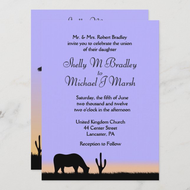 Einladung von Twilight West Wedding (Vorne/Hinten)