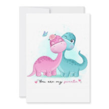 Einladung von Twin Aqua und Pink Dinosaurier