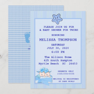 Einladung von Twin Boys Baby Shower