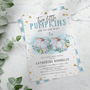 Einladung von Twin Pumpkins Boy Baby Shower