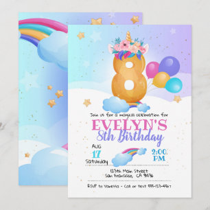 Einladung von Unicorn, 8. Geburtstag, Unicorn